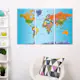 Tavla Arkiio World Map Colourful Note