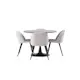 Matgrupp Venture Home Glade Ø 100 cm med 4 Velvet Stolar