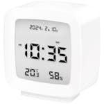 Digital Väckarklocka LogiLink med Datum, Temp & Luftfuktighetsmätare – Vit