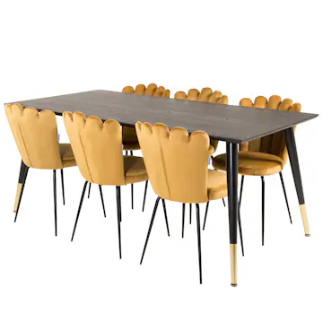 Matgrupp furniture/fashion Disa med 6 Limhamn Light Stolar