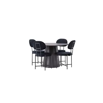 Matgrupp Venture Home Lanzo Ø120 cm med 4 st Stella stolar