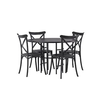 Matgrupp Venture Home Copenhagen Ø 115 cm med 4 Crosett Stolar