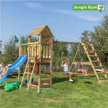 Klättersällning Jungle Gym Safari Med Rutschkana Blå