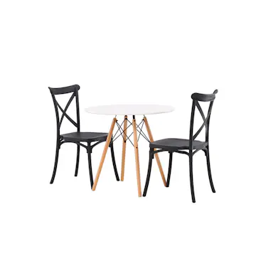 Matgrupp Venture Home Danburi Ø 60 cm med 2 Crosett Stolar