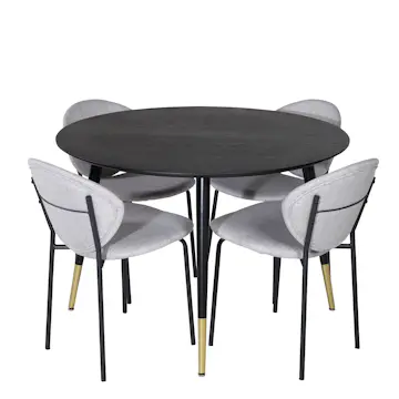 Matgrupp Venture Home Disa Rund med 4 Valor Stolar