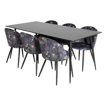 Matgrupp Venture Home Silvia med 6 Valentina Stolar Polyestertyg