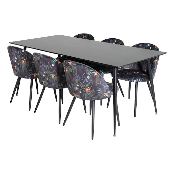 Matgrupp Venture Home Silvia med 6 Valentina Stolar Polyestertyg