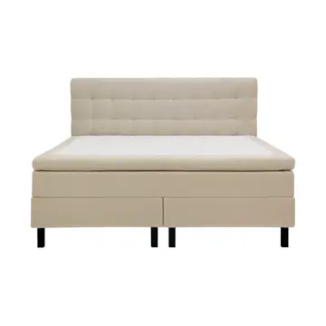 Kontinentalsäng Bedly Hilton Komplett Sängpaket 160x200 cm med Rutad Sänggavel i teddy