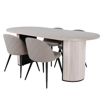 Matgrupp Venture Home Bianca med 4 Valentina Stitcthes Stolar Polyester