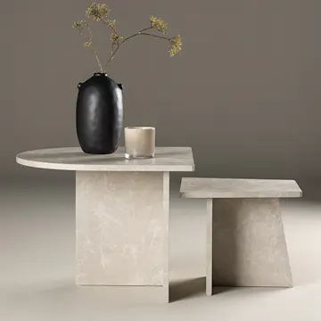 Soffbord Venture Home Sala Beige Vardagsrumsbord med Marmorlook