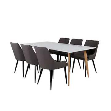 Matgrupp Venture Home Polar med 6 Plaza stolar Mörkgrå