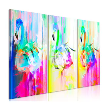 Tavla Arkiio Colourful Flamingos 3 delar