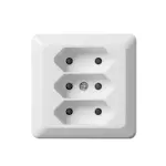 Vägguttag Elko 3-Vägs Euro Utanpåliggande RS Renvit