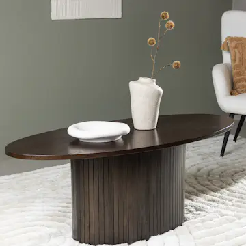 Soffbord Venture Home Bianca Mörkbrun Ovalt Vardagsrumsbord