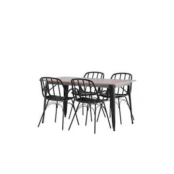 Matgrupp Venture Home Tempe 140 cm med 4 Dyrön Stolar