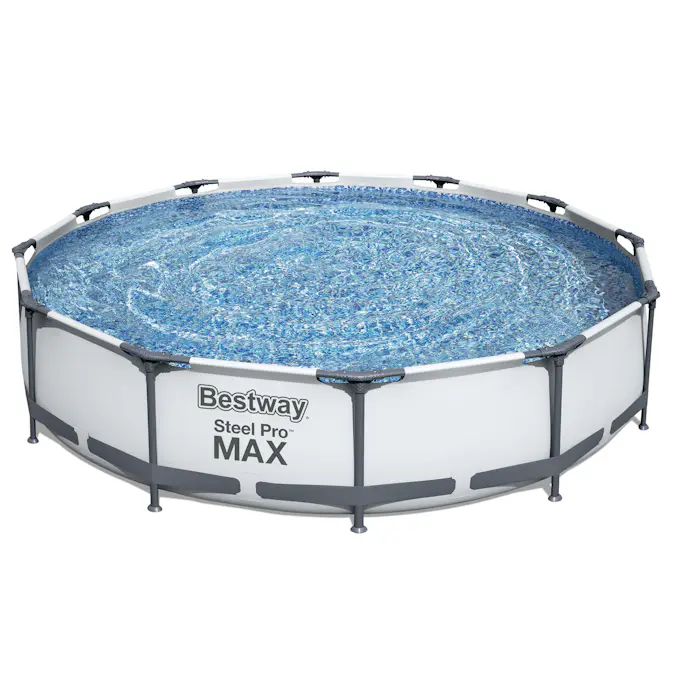 Poolpaket Bestway Steel Pro Max Ø3,66m 76cm Stålramspool Ovanmark med Filterpump