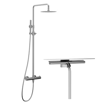 Takduschset Scandtap Steel Pleasure 2 med Duschskrapa