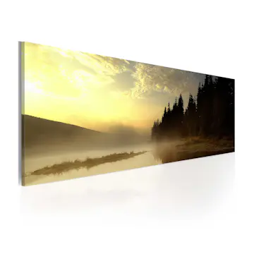 Tavla Arkiio Dimma Över En Sjö