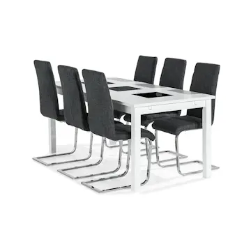 Matgrupp In Living Jasmin med 6 st Cibus Stolar