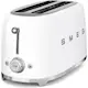 Brödrost Smeg TSF02WHEU Vit 50-tals Retro Design med Extra Breda Fack