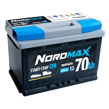Startbatteri Nordmax EFB (Start-stopp) 70Ah 650A