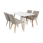 Matgrupp Basic Home Pontus Rektangulärt Matbord 120 cm med 4 Pelle Matstol