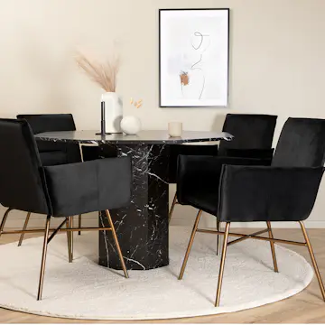 Matgrupp Venture Home Monte Carlo matbord och Annika matstol