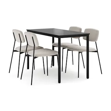 Matgrupp Basic Home Lowe Matbord 120 cm med 4 Lowe Matstol