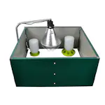 Ruvningsnäste Gaun i Galvat Stål med Värmelampa