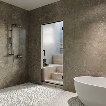 Bastudörr Hietakari Bläk New York Glasdörr