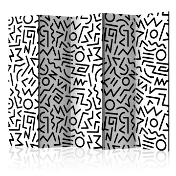 Rumsavdelare Skärmvägg Arkiio Black and White Maze II 225x172 cm