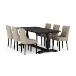Matgrupp Bloomington Dijon Rektangulärt Matbord 200 cm med 6 Viktoria Matstol