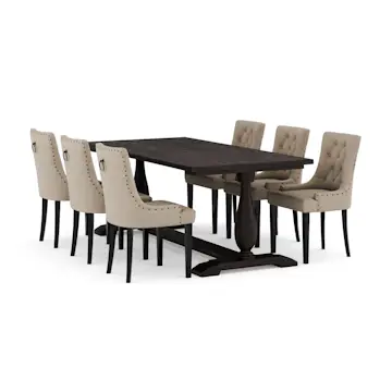 Matgrupp Bloomington Dijon Rektangulärt Matbord 200 cm med 6 Viktoria Matstol