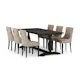 Matgrupp Bloomington Dijon Rektangulärt Matbord 200 cm med 6 Viktoria Matstol