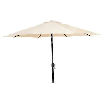Parasoll Hillerstorp Ø300 cm Beige/Svart med Vev och Tilt Funktion