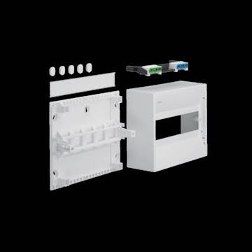 Plastkapsling Hager Minigamma 1 Rad Utanpåliggande IP30