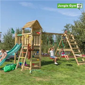 Klätterställning Jungle Gym Safari Med Rutschkana Mörkgrön