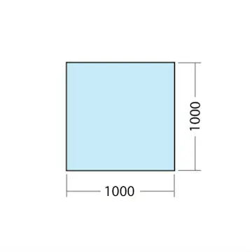 Golvglas Kaminexperten 1000 x 1000 Fyrkantig