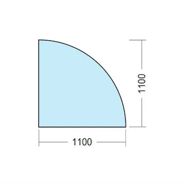 Golvglas Kaminexperten 1100 x 1100 Hörn