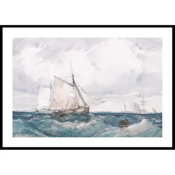 Poster Gallerix A Cutter And Other Shipping In A Breeze By Richard Parkes Bonington