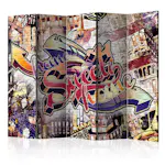 Rumsavdelare Skärmvägg Arkiio Cool Graffiti II 225x172 cm