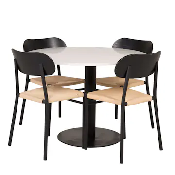 Matgrupp Venture Home Roxanna Vit Bord med 4 Peggy Stolar