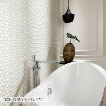 Mosaik Konradssons Tech Penny Vit Matt 29,4x32 cm