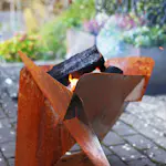 Eldfat Jabo Triangel Inkl Fat Corten 64x64x54 cm