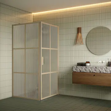 Duschhörn Hietakari Bläk 765 Paris Fast Vägg och Vändbar Dörr