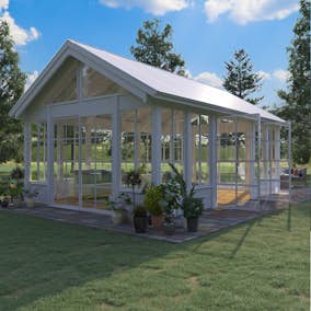 Växthus Landskap Grönska Förlängd Sommar 25 kvm
