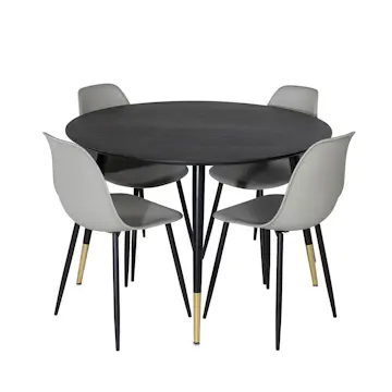 Matgrupp Venture Home Dipp Ø115 cm med 4 Polar Plast Stolar