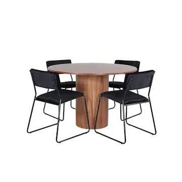 Matgrupp Venture Home med Bianca Matbord och 4 Kungshamn Matstolar i Sammet