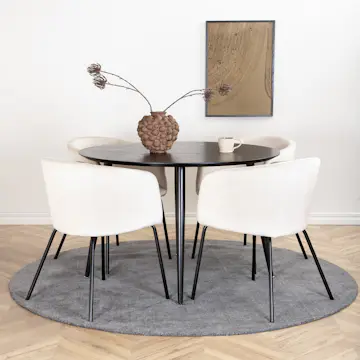 Matgrupp Venture Home Dipp Ø115 cm med 4 Berit Stolar