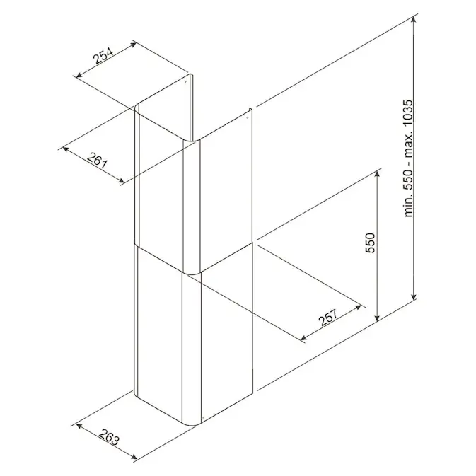 Skorsten Smeg KITCMNFABRD till Köksfläkt